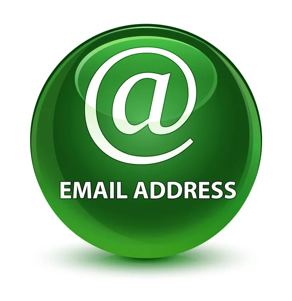 Endereço de email vítreo botão redondo verde suave — Fotografia de Stock
