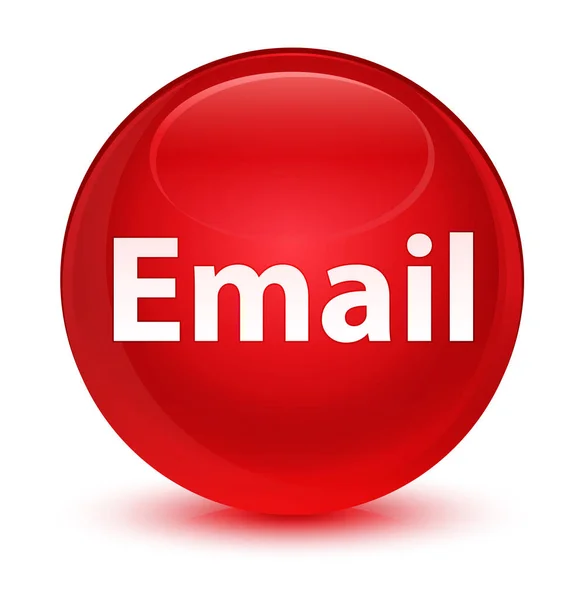 Email vetro rosso pulsante rotondo — Foto Stock