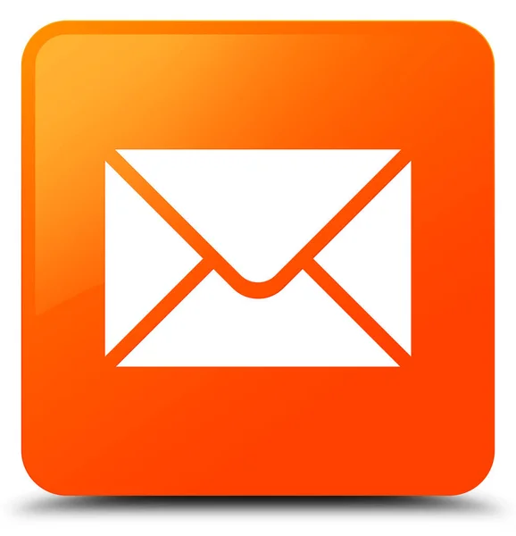 E-mail ikona pomarańczowy przycisk kwadratowy — Zdjęcie stockowe