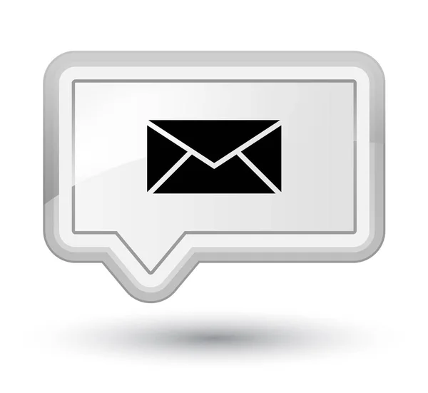 Ícone de e-mail botão banner branco primo — Fotografia de Stock