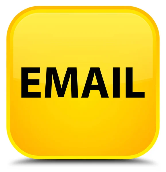 Email speciale pulsante quadrato giallo — Foto Stock