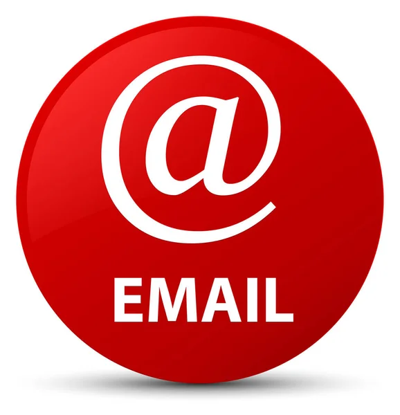 Email (ícone de endereço) botão redondo vermelho — Fotografia de Stock