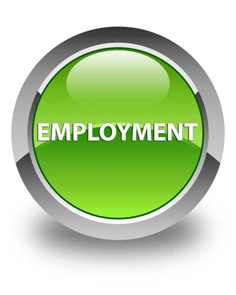雇用光沢のある緑色の丸ボタン — ストック写真
