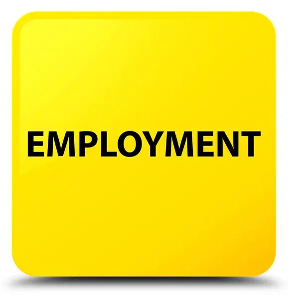 Employment yellow square button — Stock Photo, Image