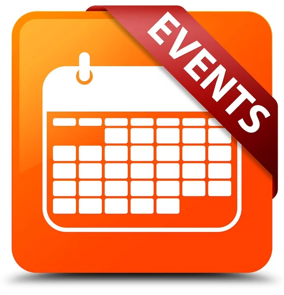 Ereignisse (Kalendersymbol) orange quadratische Taste rotes Band in der Ecke — Stockfoto