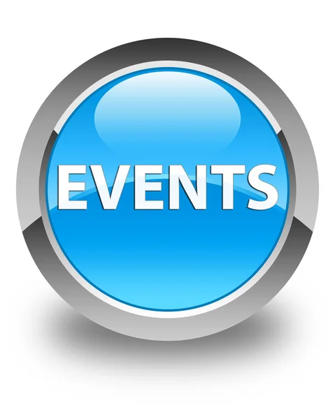 Events glossy cyan blue round button — Stock Photo, Image