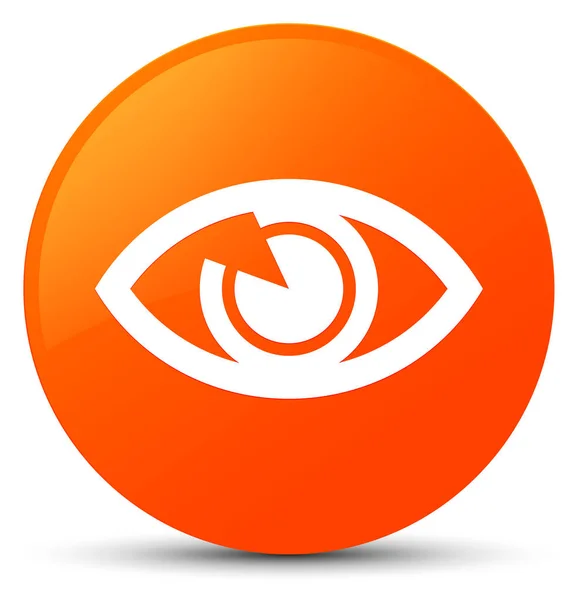 Ögat ikonen orange runda knappen — Stockfoto