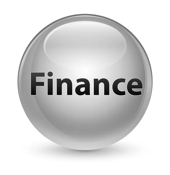 Finanzas botón redondo blanco vidrioso — Foto de Stock