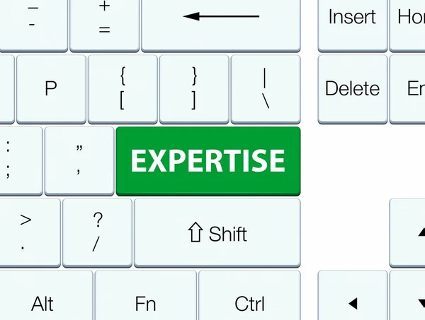 Especialização botão teclado verde — Fotografia de Stock