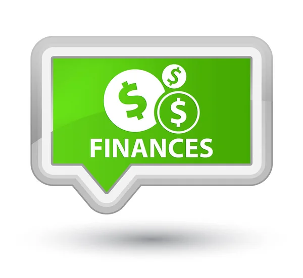 Finances (dollar sign) prime soft green banner button — Stock Photo, Image
