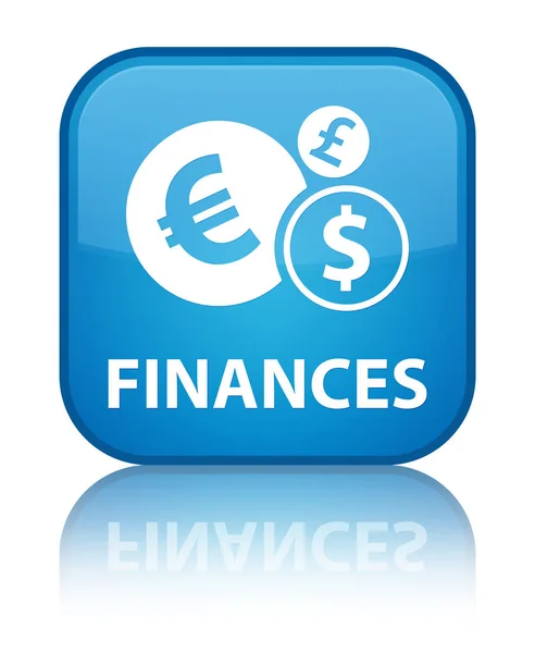Finances (euro sign) special cyan blue square button — Stock Photo, Image