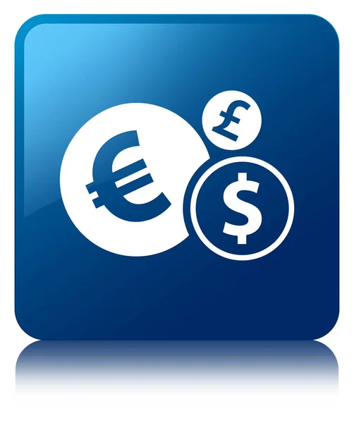 Finanserna ikonen blå fyrkantiga knappen — Stockfoto