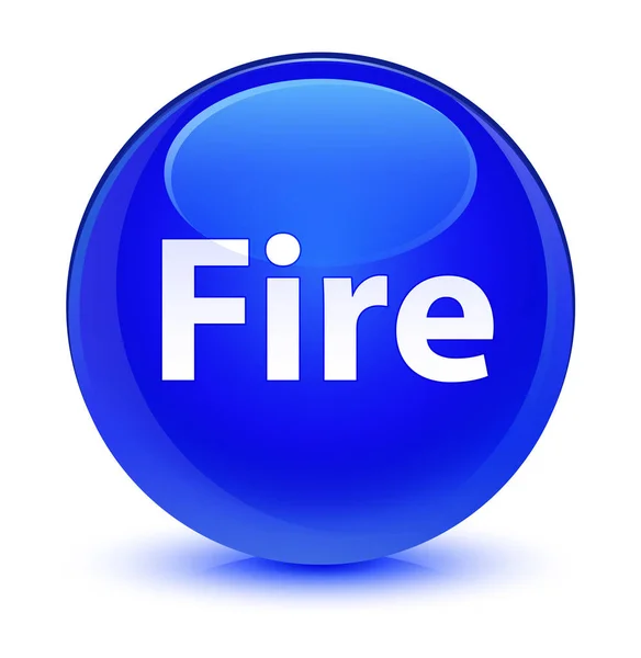 Fire glassy blue round button — Stock Photo, Image