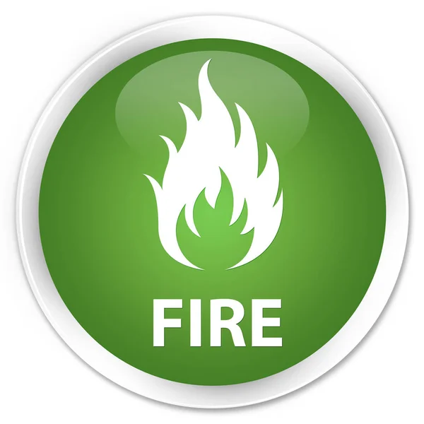 火保费软绿色圆形按钮 — 图库照片