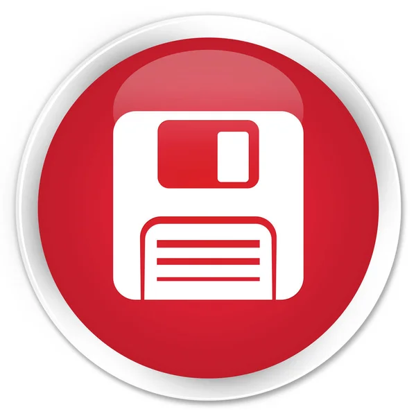 Disketa ikona prémiové červené kulaté tlačítko — Stock fotografie