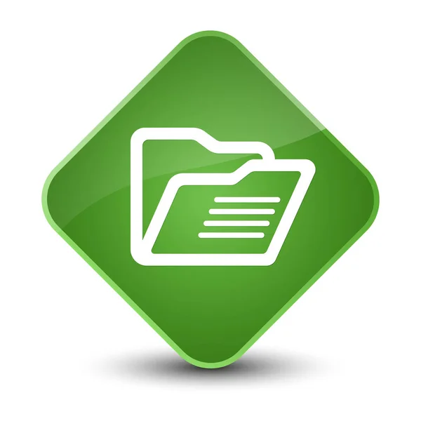 Folder icon elegant soft green diamond button — Stock Photo, Image