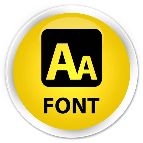 Γραμματοσειρά premium κίτρινο στρογγυλό κουμπί — Φωτογραφία Αρχείου