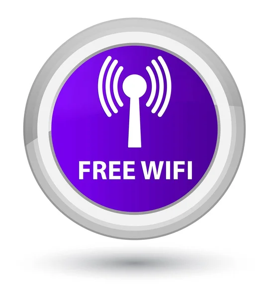 무료 wifi (무선 네트워크) 주요 자주색 둥근 단추 — 스톡 사진