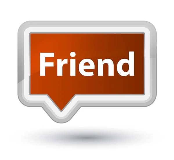 Friend prime brown banner button — Stock Photo, Image