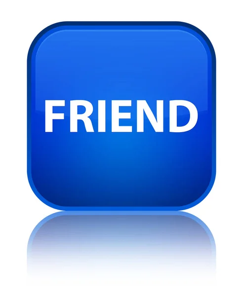 Amigo especial azul botón cuadrado —  Fotos de Stock