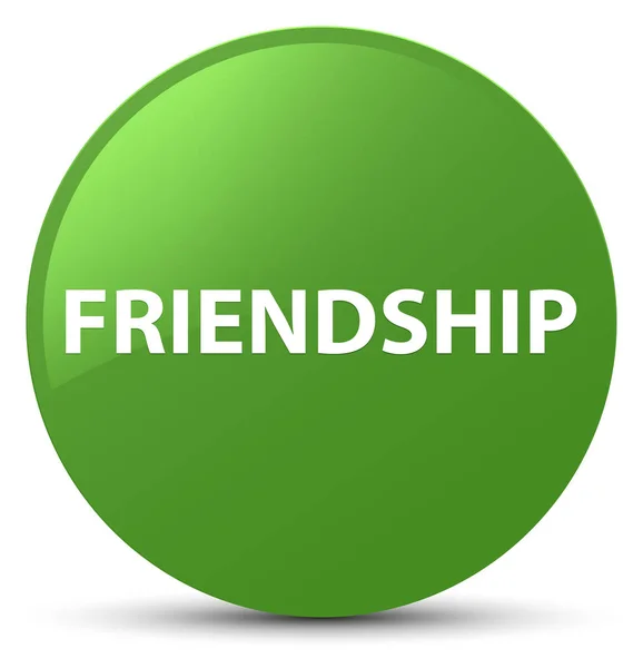 Friendship soft green round button — Stock Photo, Image
