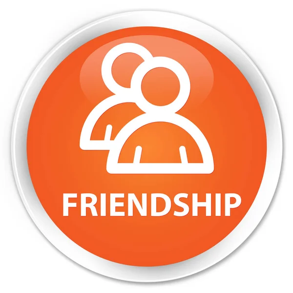 Friendship (group icon) premium orange round button — Stock Photo, Image