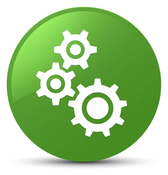 Zařízení ikonu měkký zelené kulaté tlačítko — Stock fotografie