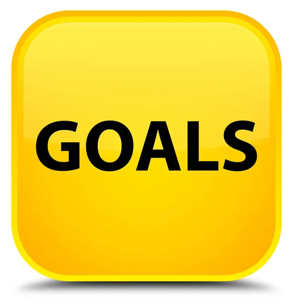 Goals special yellow square button — Stock Photo, Image