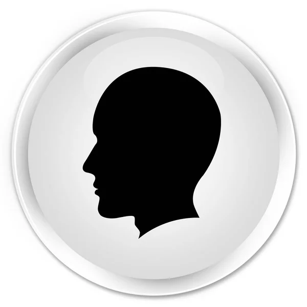 Head male face icon premium white round button — Stock Photo, Image