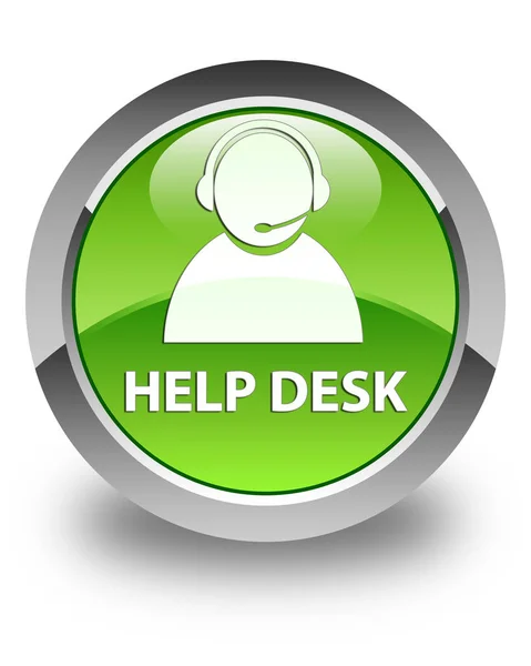 Help desk (pictogram van de zorg van de klant) glanzend groene ronde knop — Stockfoto