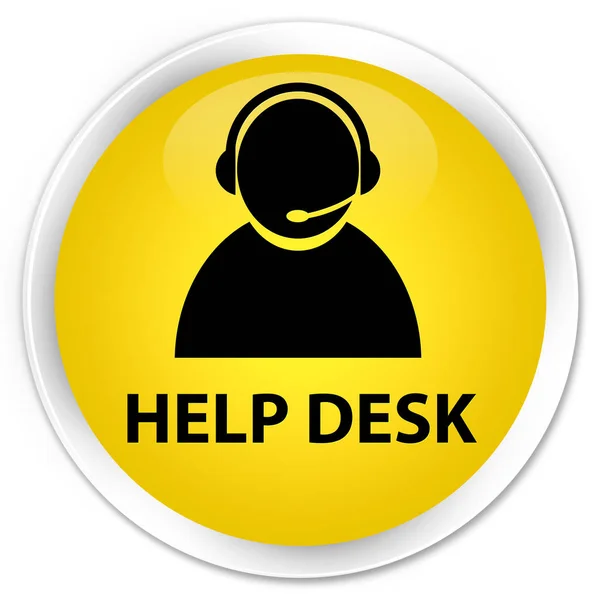 Help desk (customer care icon) premium yellow round button