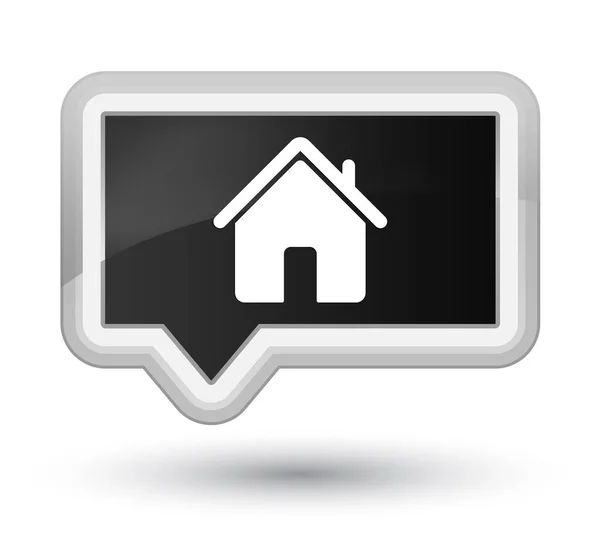 Home icon prime black banner button — Stock Photo, Image