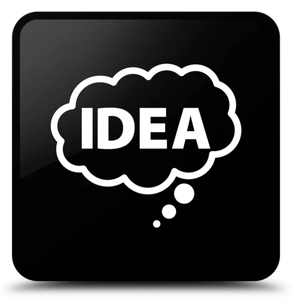 Idea bubble icon black square button — Stock Photo, Image