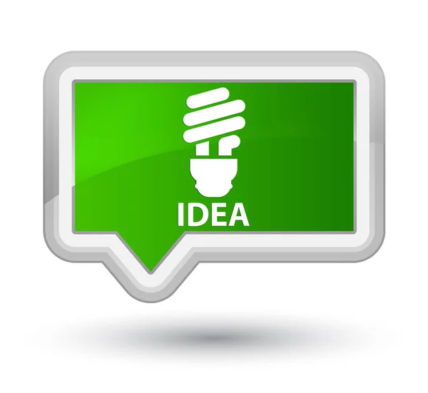 Idea (icona della lampadina) primo pulsante banner verde — Foto Stock