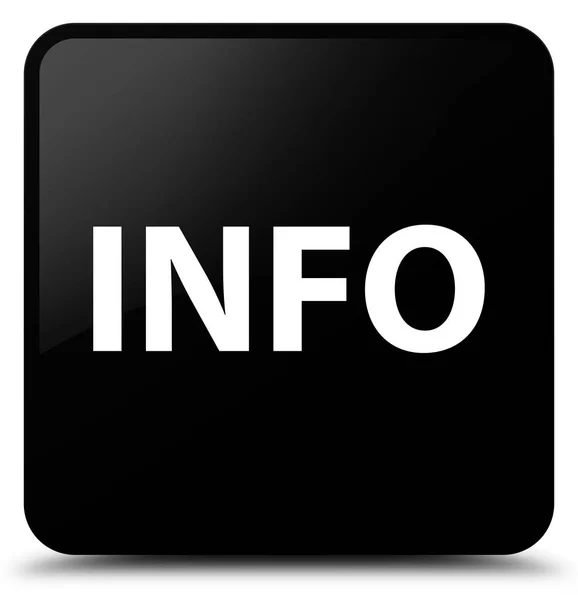 Zwarte vierkante infoknop — Stockfoto