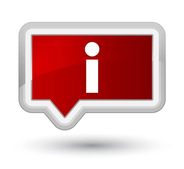 Ícone de informações botão banner vermelho principal — Fotografia de Stock