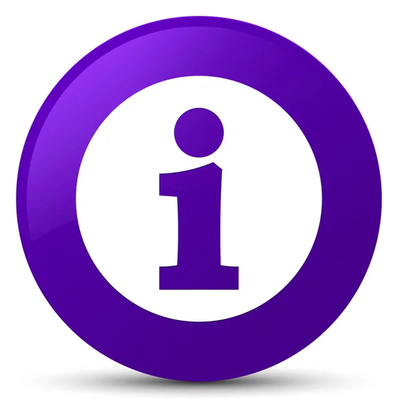 Info-ikonen lila runda knappen — Stockfoto