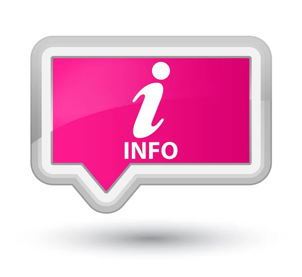 Eerste roze banner infoknop — Stockfoto