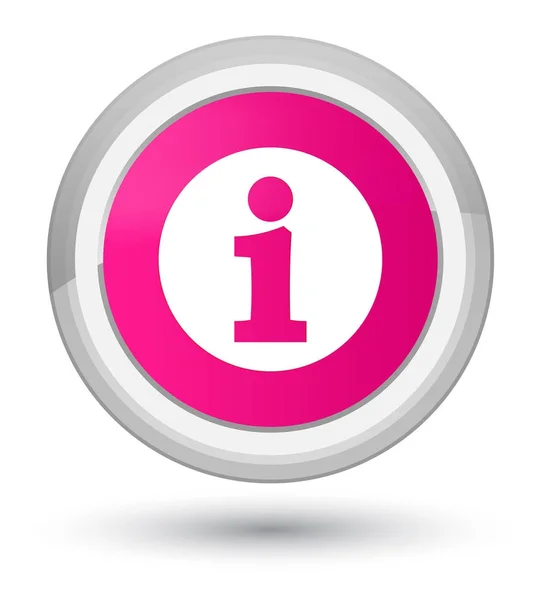Info pictogram prime roze ronde knop — Stockfoto