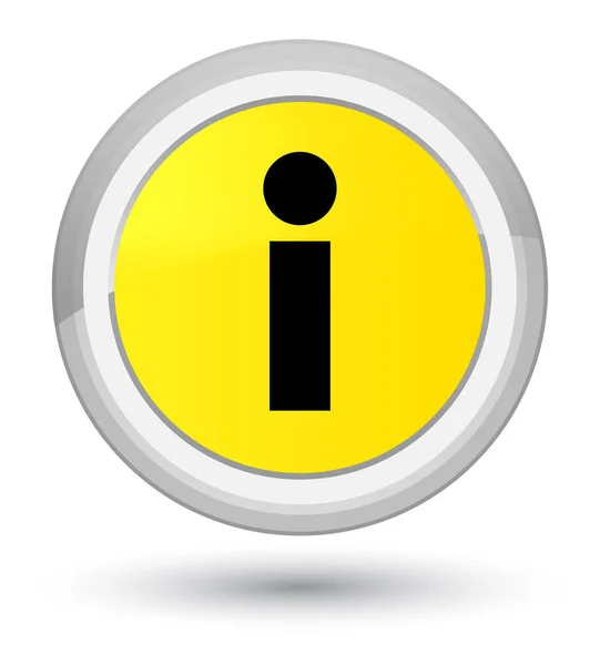 Info-ikonen prime gula runda knappen — Stockfoto