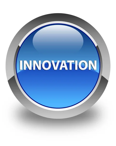 Innovation bouton rond bleu brillant — Photo