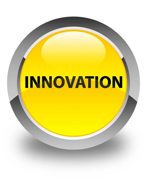 Innovation bouton rond jaune brillant — Photo