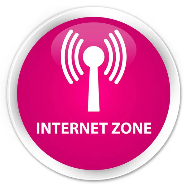 Zona Internet (red wlan) botón redondo rosa premium — Foto de Stock