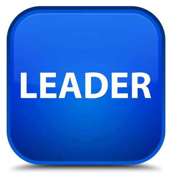 Ledare speciella blå fyrkantiga knappen — Stockfoto