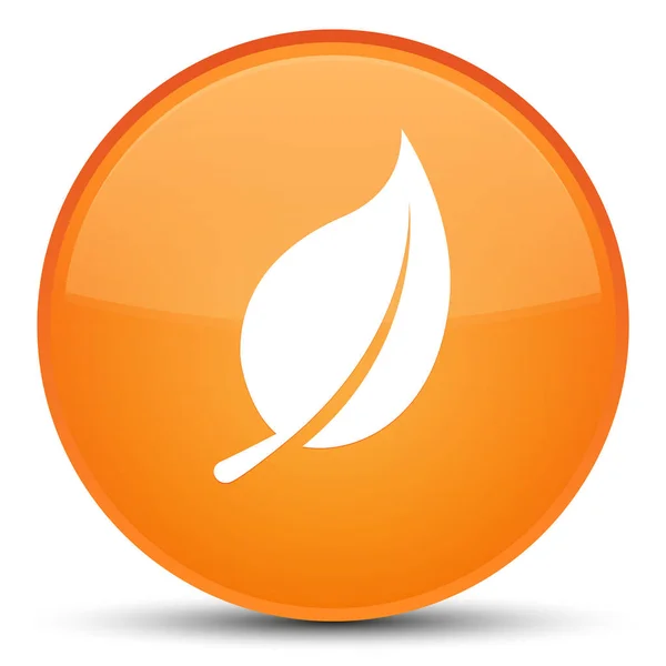 Leaf ikonen särskilda orange runda knappen — Stockfoto