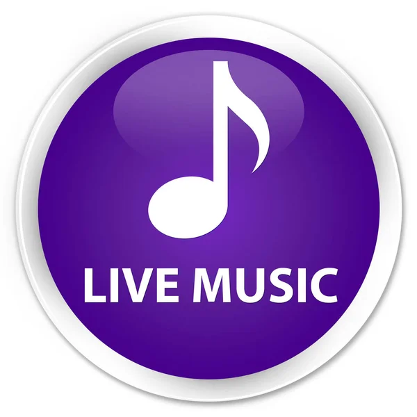 Música en vivo botón redondo púrpura premium — Foto de Stock