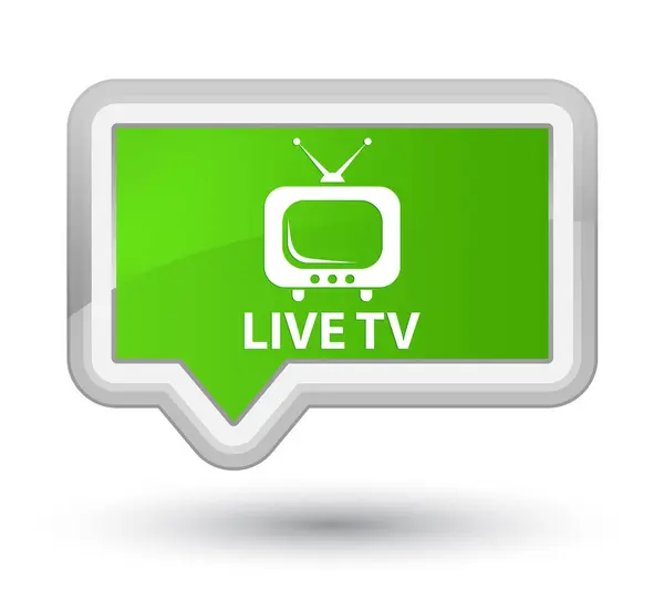 Live-tv-knop voor eersteklas zachte groene banner — Stockfoto