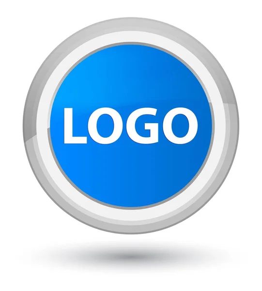 Logo elsődleges cián kék kerek gomb — Stock Fotó
