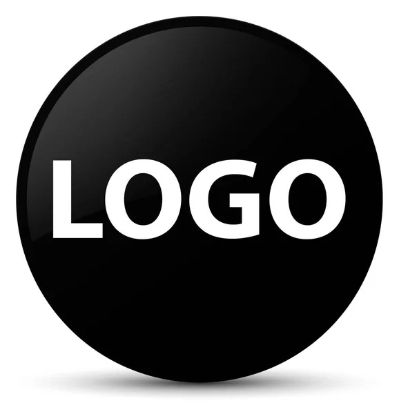 Logo siyah yuvarlak düğmesi — Stok fotoğraf