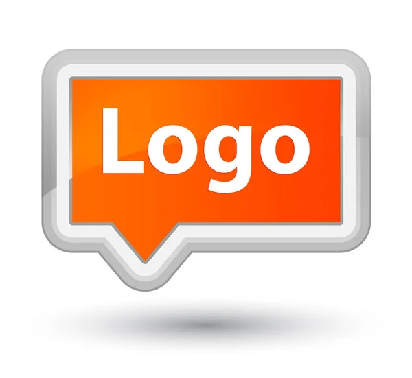 Logo primer botón de banner naranja —  Fotos de Stock